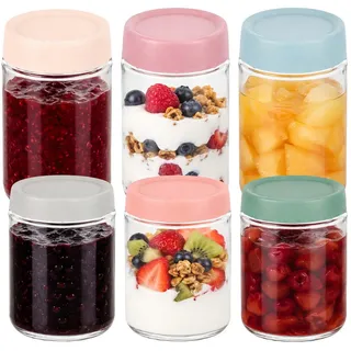 Relaxdays Einmachgläser, Transparent, Glas, Kunststoff, Küchenzubehör, Vorratsbehälter, Einmachgläser