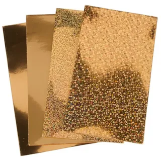 Stellwag Bastelfarbe Verzierwachs-Set 4 Wachsplatten, 15,5 cm x 9 cm goldfarben