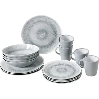 Brunner Melamin Ess Geschirr Set Lunch Box 16-tlg. grau