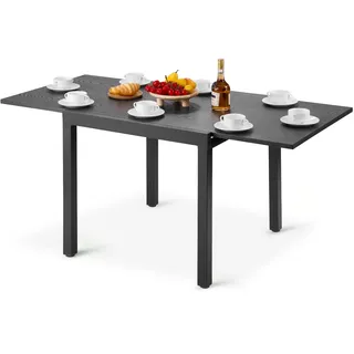 Vevor ausziehbarer Gartentisch 80-160 x 88 x 75 cm Dunkelgrau