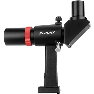 SVBONY SV182 Sucherfernrohr, rechtwinklig, korrektes Bild, optischer Finder, 6x30 Sucherfernrohr für Astronomie-Teleskop, mit Fadenkreuz und Halterung