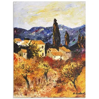 ARTland Glasbild Summer in Provence Größe: 60x80 cm - Gelb