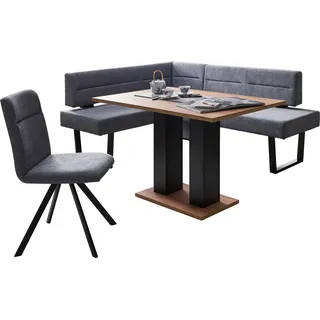 massivline & more Eckbankgruppe MASSIVLINE & MORE "Martina", blau (spanplatte, metall, mercury 121 blaugrau, blau, grau, schwarz), T:65cm, Holzwerkstoff, Massivholz, Polyester, Sitzmöbel-Sets, Eckbankgruppe, frei im Raum stellbar
