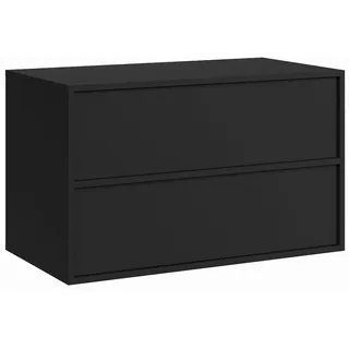 Badplaats Waschbeckenunterschrank Mali 2 Schubladen 80 x 49 x 46 cm Schwarz Matt