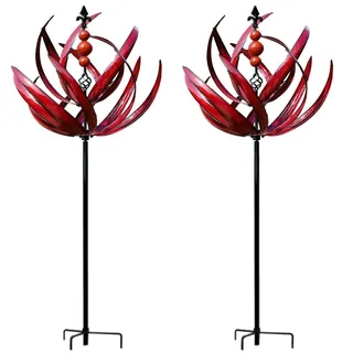 Windrad Garten Metall, 90cm Blumenstecker Gartenstecker Gartendeko Wetterfest Und Standfest Aus Metall, Gartendeko Für Draußen Wetterfest Für Hof Und Garten