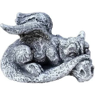 Stone and Style Gartenfigur Steinfigur Mini Drache grau
