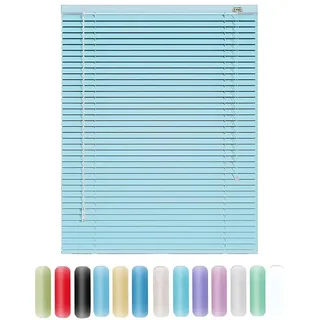 Jalousie Aluminium 25cm 45cm 50cm 70cm 90cm 100cm 120cm 160cm Breit, Alu-Jalousetten, Sichtschutz, Jalousette Horizontale tür Fenster Innen Außen Küche Haushalt(Sea Blue)