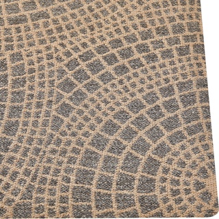 Beliani, Teppich, Teppich Jute beige / grau 80 x 150 cm geometrisches Muster Kurzflor ARIBA (80 x 150 cm)