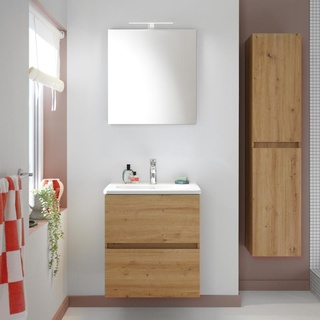 Burgbad Rocio Badmöbel-Set Waschtisch mit Waschtischunterschrank und Spiegelschrank, SGYQ060RF6224,