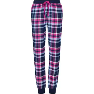 Rebelle Pyjamahose Damen Schlafanzughose kariert (1-tlg) Baumwolle rosa 46