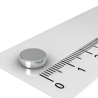 10 x Neodym Scheiben Magnet, 8 x 2.5 mm, vernickelt, Grade N35H, Temperaturbereich bis 120°C, Supermagnete