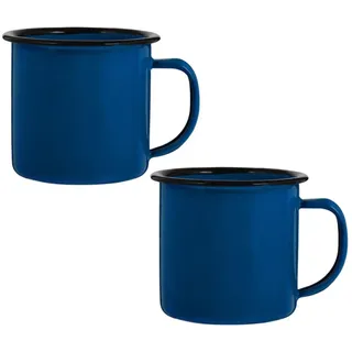 TOYANDONA 2 Stücke Retro Emaille Tasse Emaille Teetasse Kaffeebecher Milchbecher Retro Kaffeetasse Milchtasse Eisen Trinktasse Wassertasse Party Tasse für Outdoor Zuhause Camping Blau
