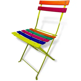 Crispe home & garden Klappstuhl Merida Bunt - Gartenstuhl klappbar super flach - Balkonstuhl platzsparend für Terrasse Garten Outdoor - farbenfrohes Design, H 77 x B 41 x T 50 cm