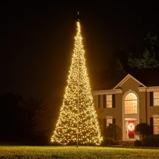 Fairybell LED-Weihnachtsbaum für draussen - Luminous Switch - 6 Meter - 2000 LEDs - Geeignet für vorhandene Fahnenmasten - Warmweiss und/oder Multicolor