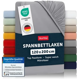 Blumtal Spannbettlaken Mikrofaser 120 x 200 cm grau 1 St.