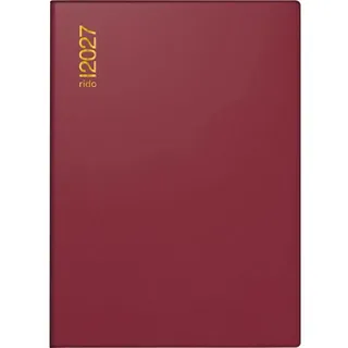 Baier & Schneider rido/idé 7013002297 Taschenkalender Mod. perfect/Technik I 2027 A6, Kunststoff, bordeaux