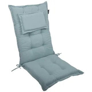 LILENO HOME Hochlehnerauflage Gartenstuhl Auflage, bequeme Sitzauflage für Gartenmöbel, Stuhlkissen, (1 St., 1er Set), Polsterauflage Aqua, Sitzpolster für Klappstühle blau