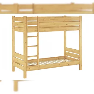 Erst-Holz Etagenbett für Erwachsene Kiefer-Massivholz 100x200 Nische 100 teilbar Rollroste 60.16-10T100