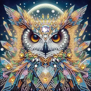 Generisch DIY Eule Diamond Painting Bilder für Erwachsene Anfänger,5D Diamant Painting Set,DIY Strass Bilder Eule Diamant Kunst Kits,Einfach Diamant Painting für Zuhause Dekor 30x30 cm-#1