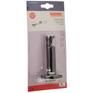 GARDINIA Träger mit Metallmontageplatte für Ø 20 mm, Schwarz