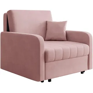 Mirjan24 Schlafsessel Viva Silk I Polyester 102 x 85 x 98 cm Rosa mit Kissen