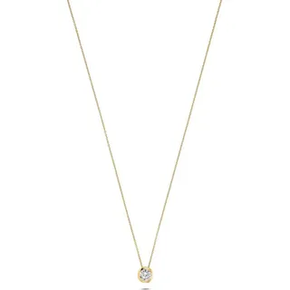 JETTE Silberkette JETTE Damen-Kette 925er Silber 1 Zirkonia, SOLITAIRE goldfarben