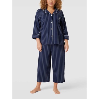 Pyjama mit Allover-Muster, Marine, 4XL