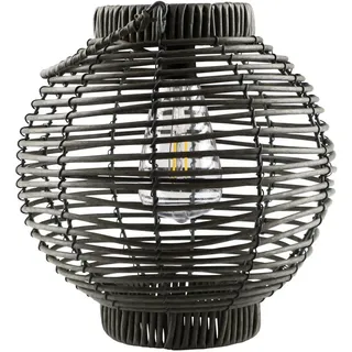 AM Design Gartenleuchte Solar-Laterne, Handarbeit, aus Kunststoff, kabellose Beleuchtung für den Außenbereich grau