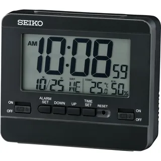Seiko Clocks QHL086K Digitaler Wecker, Schwarz