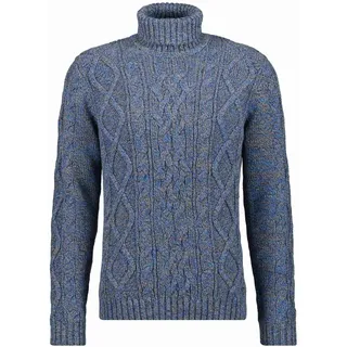 Rollkragenpullover RAGMAN, Herren, Gr. 58, blau (blau, 174), Strick, 100% Baumwolle, ohne Ausschnitt, Pullover Rollkragenpullover