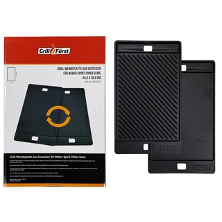 Grillfürst Grillplatte Gusseisen für Spirit 200 44,2 x 26,4 cm schwarz