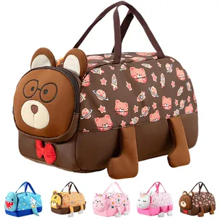 KORVANO Bär Sporttasche, Reisetasche Badetasche mit großem Schuhfach und Nassfach, Sportrucksack Schwimmtasche für Schwimmen, Fitness, Sport, Schule, Yoga