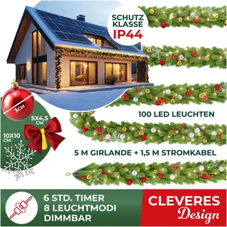 Kesser Weihnachtsgirlande LED 5 m Grün