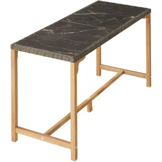 Tectake Gartentisch 161 x 64,5 x 99,5 cm Beige/Grau