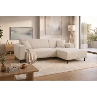 OTTO home Ecksofa ARROS L-Form mit Wellenunterfederung, Maße B/T/H: 235/163/81 cm, incl. Zierkissen, mit Recamiere rechts/links bestellbar, auch in Cord beige