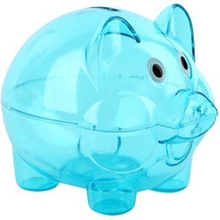 Sparschwein Transparent, Unzerbrechlicher Geldspartopf Aus Kunststoff, Spardose Sparschwein Plastik Süßes Schwein Design Piggies Bank Münzfach für Kinder Geschenk, blau
