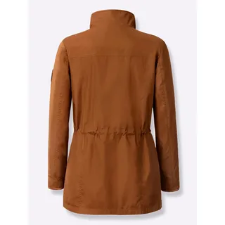 Langjacke CASUAL LOOKS, Damen, Gr. 22, braun (cognac, weiß), 100% Polyester, unifarben, Jacken Langjacke