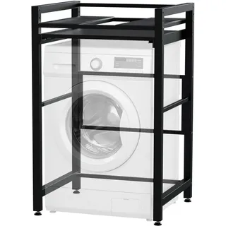 deluke Waschmaschinenregal UWE 60 x 60 x 180 cm Schwarz
