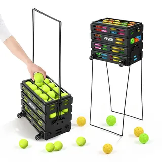 Vevor Tennisballkorb mit Rollen, Tennisballsammler mit Rahmen