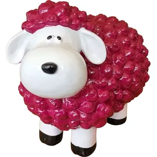 Dekofigur bunte Schafe Farbe wählbar Tierfigur lustige Gartendeko Indoor Outdoor, Farbe:brombeer - Pink