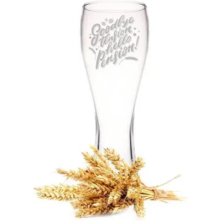 GRAVURZEILE Bierglas Leonardo Weizenglas mit Gravur - Goodbye Tension, Glas, Geschenk für Rentner zum Pensionsbeginn - 0,5l
