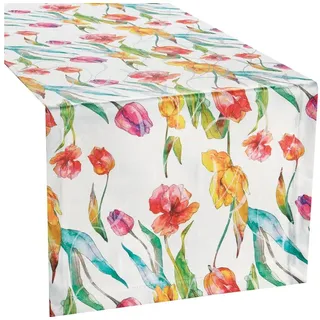 Erwin Müller Tischdecke Tischläufer, Blumen bunt 40 cm x 170 cm
