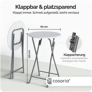 CASARIA Stehtisch Klappbar