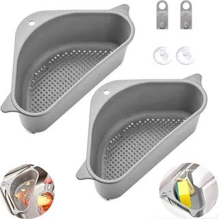 decordwell Spüle Abfluss Regal 304 Edelstahl 30 x 30 x 10 cm Farbe Silber