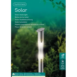 OEM Außenleuchte Edelstahl 57cm inkl. Akku silber