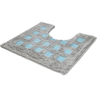Kleine Wolke Badematte Boxes, Badvorleger, Badezimmer Teppich, Höhe 20 mm, rutschhemmend beschichtet, fußbodenheizungsgeeignet, Polyacryl, rechteckig, WC-Vorleger mit Ausschnitt, Badteppich, modernes Design, Hoch/Tief Effekt schwarz WC-Vorleger mit Ausschnitt