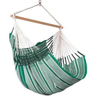 La Siesta Hängesessel Comfort Organic Cotton, Dunkelgrün, Pastellgrün, Waldgrün, Holz, Textil, Bambus, 110x160x180 cm, Gartenmöbel, Hängesessel