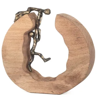 moritz Skulptur Teamwork Teamarbeit 29,5 x 28 cm Schwarz Gold Dekoration Deko Art