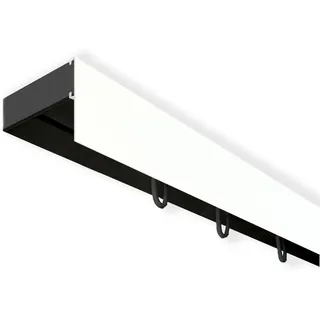 SN DECO GROUP Vorhangschiene SH mit Blende" Gr. 5, schwarz-weiß Schwarz, weiß), L:240cm T:4,7cm, Kunststoff, Gardinenstangen