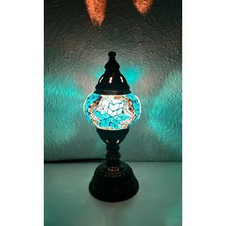 Mosaik Tischlampe S orientalische Mosaiklampe Türkis - Stern  Samarkand-Lights